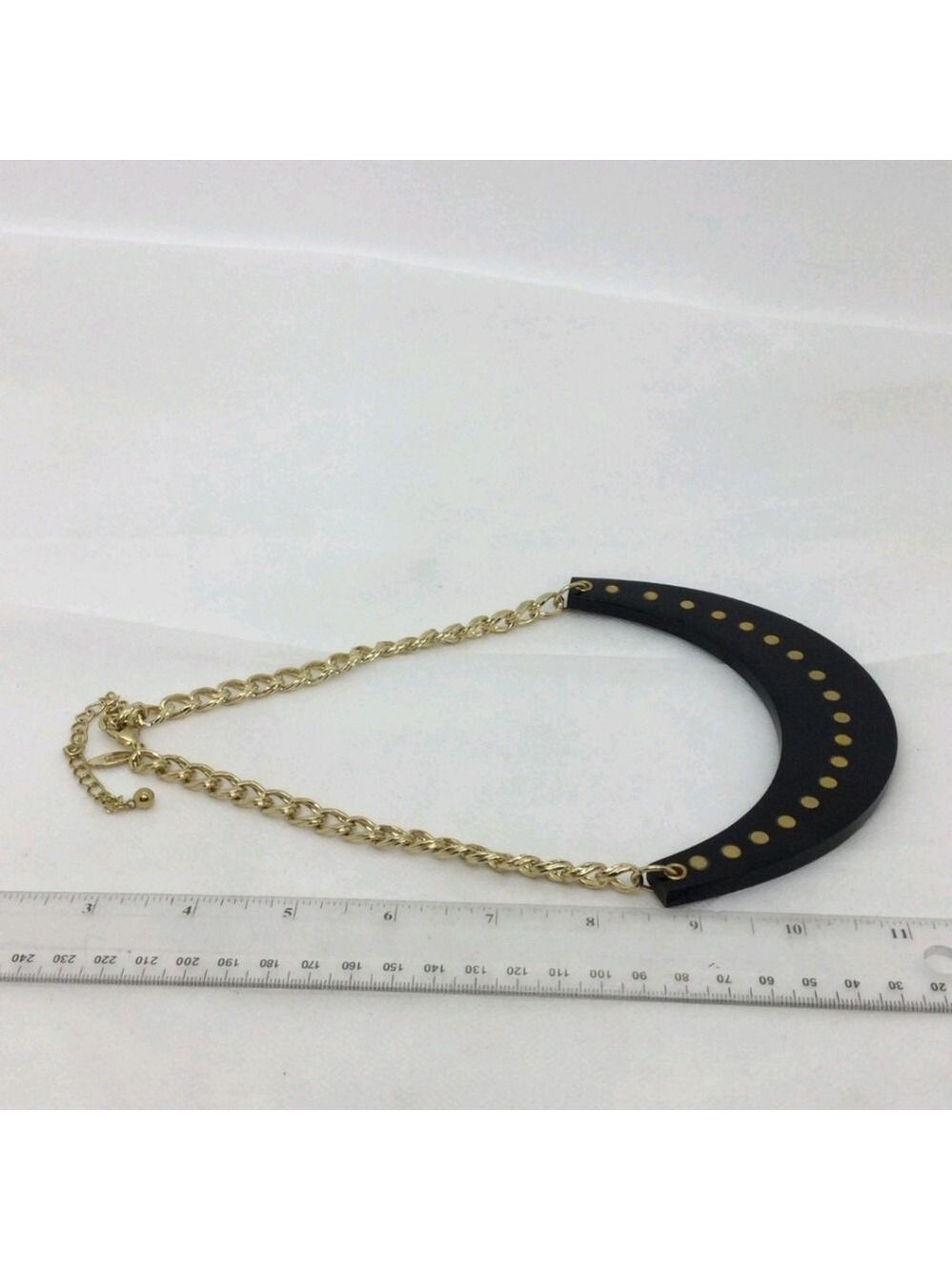 Chico's Black Acrylic Crescent Shape Necklace 18" - Picture 5 of 5
